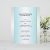 Menu turquoise et blanc Zebra Diamond Mariage (Debout devant)