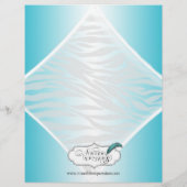 Menu turquoise et blanc Zebra Diamond Mariage (Dos)