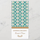 Menu turquoise et Gold marocain (Dos)