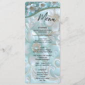 Menu turquoise Floral Blanc (Devant)