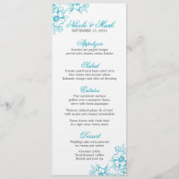 Turquoise Floral Letterpress Style Mariage