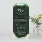 Menu Turquoise Green & Gold Agate Marble Geode Rock Dîn (Debout devant)