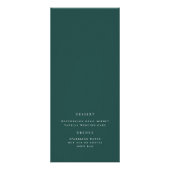 Menu Turquoise moderne Élégant Script (Dos)