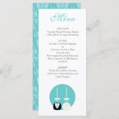 Menu turquoise Pop Mariage (Devant / Derrière)