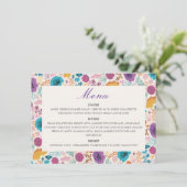 Menu Turquoise Purple Jaune Fleurs de prairie de printe (Debout devant)