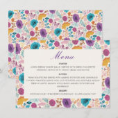 Menu Turquoise Purple Jaune Fleurs de prairie de printe (Devant / Derrière)