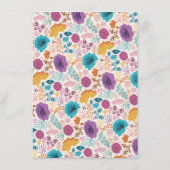 Menu Turquoise Purple Jaune Fleurs de prairie de printe (Dos)