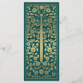 Menu Turquoise Royal Médiéval Épée Mariage plat (Dos)