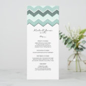 Menu Turquoise Zig Zag Mariage (Debout devant)