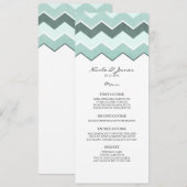 Menu Turquoise Zig Zag Mariage (Devant / Derrière)