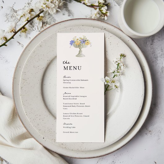 Menu Tuscan Garden Urn Wedding Wedding Dinner