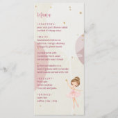 Menu Tutu Ballerine Danseuse Classique Fille Anniversai (Devant)