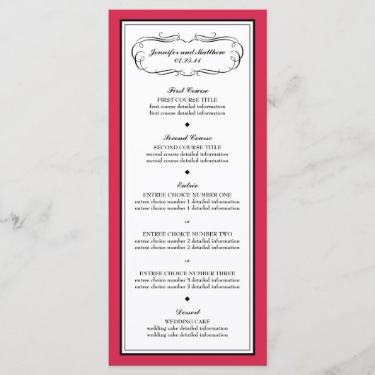 Menu Tuxedo en rouge classique (Devant)