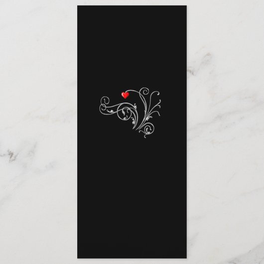Menu Tuxedo Suit & Bride Mariage Silhouette (Dos)