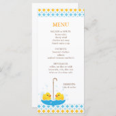 Menu Twin Rubber Duckies Baby shower (Voorkant / Achterkant)