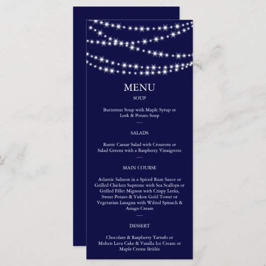 Menu Twinkle Lights (marine) (Devant / Derrière)