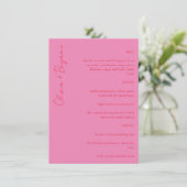 Menu Typographie audacieuse rose vif et rouge Mariage m (Debout devant)