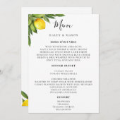 Menu Typographie chic Aquarelle rustique Citron (Devant / Derrière)