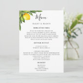 Menu Typographie chic Aquarelle rustique Citron (Debout devant)