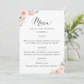 Menu Typographie chic Blush rose Mariage floral (Debout devant)