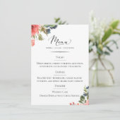 Menu Typographie chic Bohème Floral Mariage (Debout devant)
