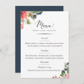 Menu Typographie chic Bohème Floral Mariage (Devant / Derrière)