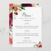 Menu Typographie chic Bohème Floral Mariage (Devant / Derrière)