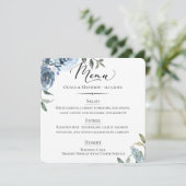 Menu Typographie chic Dusty Blue Botanical Mariage (Debout devant)