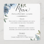 Menu Typographie chic Dusty Blue Botanical Mariage (Devant)