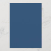 Menu Typographie chic Dusty Blue Floral Mariage (Dos)