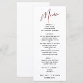 Menu Typographie contemporaine d'or Rose simple (Devant / Derrière)