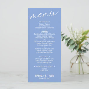 Menu Typographie contemporaine simple élégante Pervench