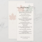 Menu Typographie de mariage à feuille d'érable en terre (Devant / Derrière)