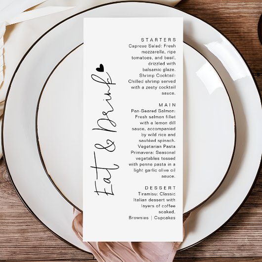 Menu Typographie de script moderne | Nourriture & Boiss
