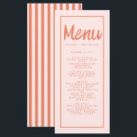 Menu Typographie d'écriture manuscrite rouge rose Retro<br><div class="desc">Typographie d'écriture manuscrite rouge rose Retro Mariage Menu</div>