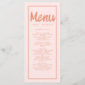 Menu Typographie d'écriture manuscrite rouge rose Retro (Devant)
