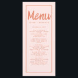 Menu Typographie d'écriture manuscrite rouge rose Retro<br><div class="desc">Typographie d'écriture manuscrite rouge rose Retro Mariage Menu</div>