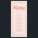 Menu Typographie d'écriture manuscrite rouge rose Retro<br><div class="desc">Typographie d'écriture manuscrite rouge rose Retro Mariage Menu</div>