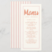 Menu Typographie d'écriture manuscrite rouge rose Retro (Devant / Derrière)