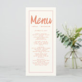 Menu Typographie d'écriture manuscrite rouge rose Retro (Debout devant)