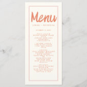 Menu Typographie d'écriture manuscrite rouge rose Retro (Devant)