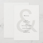 Menu Typographie éditoriale Mariage (Devant / Derrière)