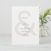 Menu Typographie éditoriale Mariage (Debout devant)