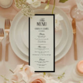 Menu Typographie Élégante Mariage Moderne Noir & Blanc