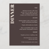 Menu Typographie Gras Brun Simple Mariage Dîner  (Devant)