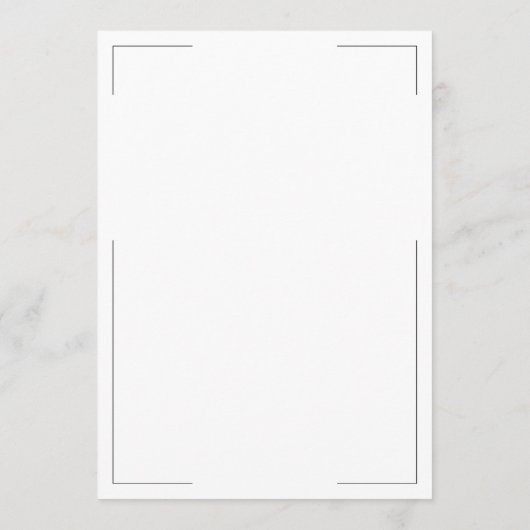 Menu Typographie minimale Mariage noir et blanc (Dos)