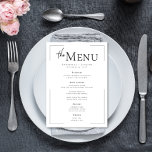 Menu Typographie minimale Mariage noir et blanc<br><div class="desc">Élégante, sophistiquée et élégante sans effort — cette carte de menu mariage moderne est parfaite pour le couple qui aime le design intemporel avec une touche contemporaine. Doté d'un texte noir de fusain clair sur un arrière - plan blanc épuré, la disposition est encadrée par une mince bordure ajourée qui...</div>
