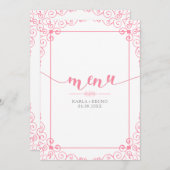 Menu Typographie Moderne Avec Cadre Vintage (Devant / Derrière)