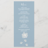 Menu Typographie moderne Dusty Bleu Mariage botanique (Dos)