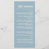 Menu Typographie moderne Gras Mariage Dusty Blue Navy (Devant)